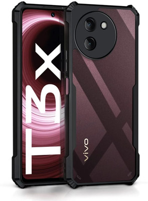 WOW Imagine Back Cover for Vivo T3x 5G 360 Degree Camera Protection | Transparent Hybrid(Black, Camera Bump Protector, Pack of: 1)