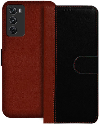 GLOBAL NOMAD Flip Cover for OPPO Reno 12 Pro 5G(Black, Brown, Dual Protection, Pack of: 1)