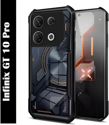 Foncase Back Cover for Infinix GT 10 Pro 5G(Transparent, Black, Dual Protection, Pack of: 1)