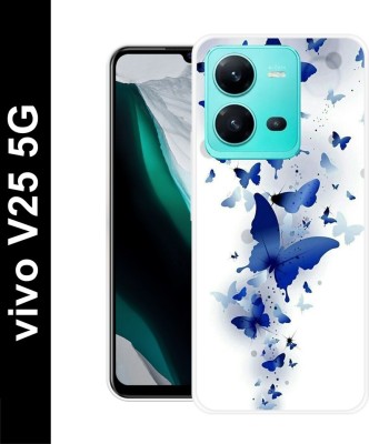 icusto Back Cover for vivo V25 5G(Blue, White, Silicon, Pack of: 1)