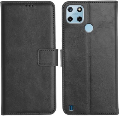 COVERBLACK Flip Cover for Oppo Realme C21Y(Black, Grip Case, Pack of: 1)