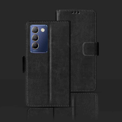 Kalua Mall Flip Cover for Vivo Y200E 5G(Black, Magnetic Case, Pack of: 1)