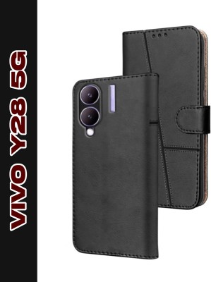 ZANSIQ Flip Cover for Vivo Y28 5G,Vivo Y28 5G(Black, Dual Protection, Pack of: 1)