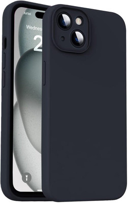 Egotude Back Cover for iPhone 15 Liquid-Silicon(Black, Silicon, Pack of: 1)
