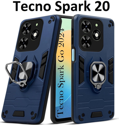 CEHNO Bumper Case for Tecno Spark 20/20C/POP 8/Go 2024/Infinix Smart 8/8 Pro /8 HD (Armour Defender Ring Holder)(Blue, Rugged Armor, Pack of: 1)