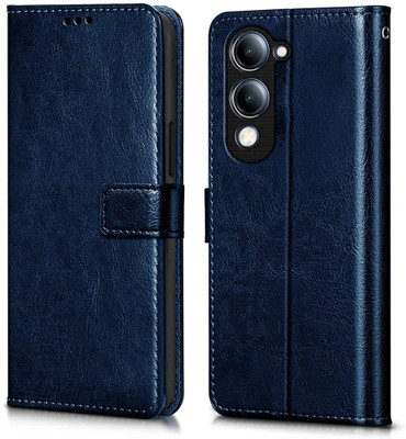 Cowboy Flip Cover for Vivo Y04 4G / Y19e 4G / Y19 5G / Y29s 5G with card pocket(Blue, Dual Protection, Pack of: 1)