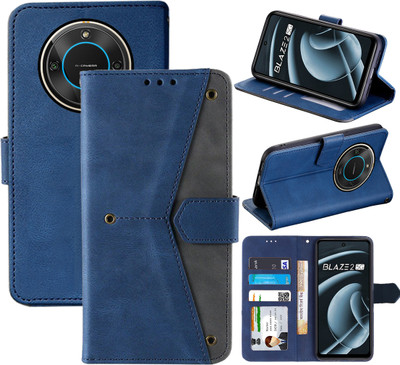 Autofocus Flip Cover for Lava Blaze 2 5G(Blue, Camera Bump Protector, Pack of: 1)