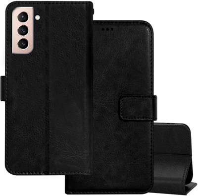 TIKTIK Flip Cover for Samsung S21 Plus 5G flip cover | SM-G996B flip cover | Pockets | Wallet | Magnet | Black(Black, Magnetic Case, Pack of: 1)