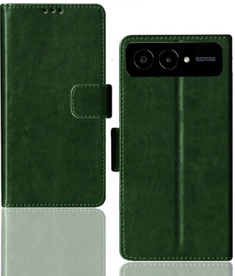 Kalua Mall Flip Cover for Lava Blaze AMOLED 2 5G | LXX523 flip case | Inside Card Slot | Wallet Stand | Green(Green, Magnetic Case, Silicon, Pack of: 1)