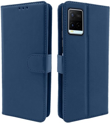 TINGTONG Flip Cover for Vivo Y21, Vivo Y21A, Vivo Y21E, Vivo Y21G, Vivo Y21T, Vivo Y33s, Vivo Y33T, Vivo T1X(Blue, Cases with Holder, Pack of: 1)