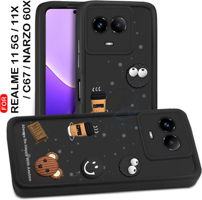 AESTMO Back Cover for Realme 11 / Realme 11X / Realme C67 / Realme Narzo 60X 5G(Black, Dual Protection, Silicon, Pack of: 1)