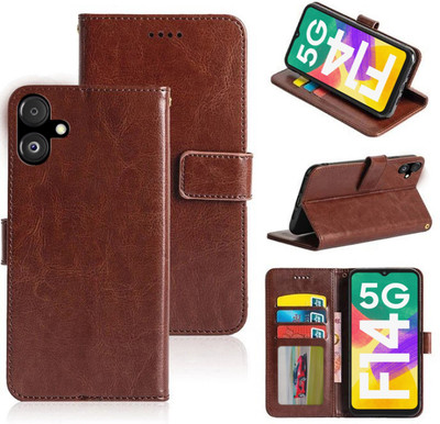 DeCorty Back Cover for Samsung Galaxy F14 5G(Brown, Dual Protection, Pack of: 1)