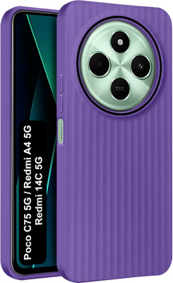 Fashionury Back Cover for Redmi A4 5G / Poco C75 5G / Redmi 14C 5G / Poco M7 5G(Purple, Grip Case, Pack of: 1)