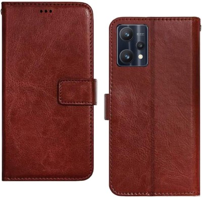 ANTICA Flip Cover for Realme 9 Pro Plus 5G | Vintage Leather Finish(Brown, Dual Protection, Pack of: 1)