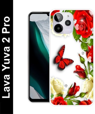 itrusto Back Cover for LAVA YUVA 2 Pro, Lava Yuva 2 Pro, LZX408 red roses & butterfly Back Cover(Multicolor, Shock Proof, Silicon, Pack of: 1)
