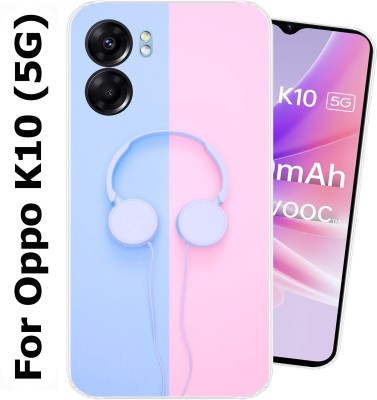 Hostprint Back Cover for Oppo K10 (5G)(Pink, Blue, Flexible, Silicon, Pack of: 1)