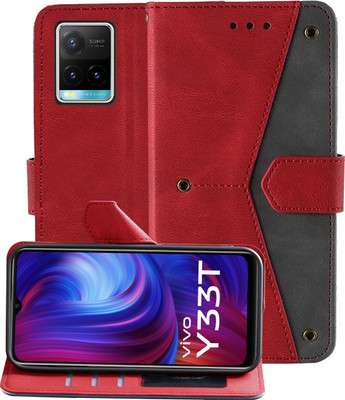 Autofocus Back Cover for Vivo Y33T(Red, Multicolor, Holster, Pack of: 1)
