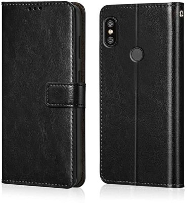 Takshiv Deal Flip Cover for Mi Redmi Note 6 Pro(Black, Grip Case, Pack of: 1)
