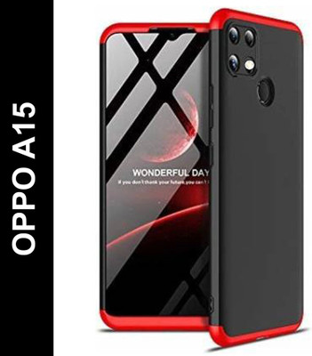 coverplay Front & Back Case for OPPO A15(Red, Dual Protection)