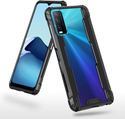 Fablue Back Cover for vivo Y12S(Black, Rugged Armor, Pack of: 1)