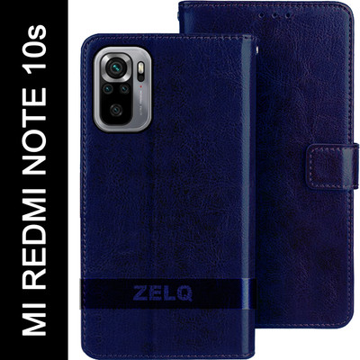 Zelq Flip Cover for Mi Redmi Note 10s(Blue, Magnetic Case, Pack of: 1)