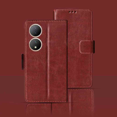Kalua Mall Flip Cover for Vivo Y100 5G(Maroon, Pack of: 1)