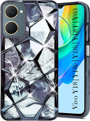 PStuff Back Cover for Vivo T3 Lite / IQOO Z9 Lite 5G Diamond Print Case Luxury(Black, Flexible, Pack of: 1)
