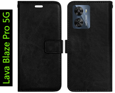 Toklot Flip Cover for Lava Blaze Pro 5G(Black, Pack of: 1)