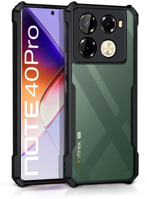 WOW Imagine Back Cover for Infinix Note 40 Pro | Note 40 Pro Plus 360 Degree Camera Protection | Transparent Hybrid(Black, Camera Bump Protector, Pack of: 1)