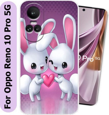 Tokito Back Cover for Oppo Reno 10 Pro 5G(Pink, White, Flexible, Silicon, Pack of: 1)