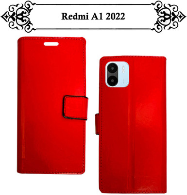 Asmart Flip Cover for Redmi A1 2022(Red, Pack of: 1)