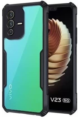 A-Allin1 Back Cover for Vivo V23 5G : :Gloss Finish Boom TPU(Black, Pack of: 1)