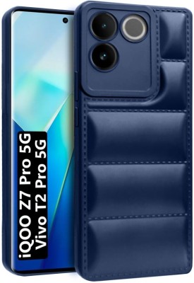 ALLNEEDS Back Cover for iQOO Z7 ProVivo T2 Pro 5G | Liquid Silicon Matte Soft Case | Puff Case(Blue, Camera Bump Protector, Silicon, Pack of: 1)