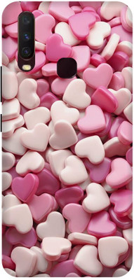 Rockyard Back Cover for vivo Y12, 1904, HEART, CANDIES, PINK, LOVE(Pink, Flexible, Silicon, Pack of: 1)