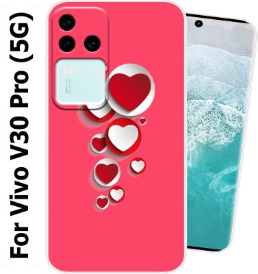 Goldista Back Cover for Vivo V30 Pro (5G)(Pink, White, Flexible, Silicon, Pack of: 1)