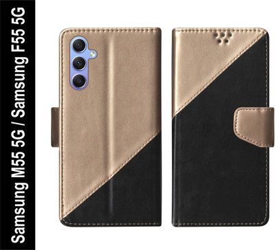 SBMS Flip Cover for Samsung Galaxy M55 5G / Samsung Galaxy F55 5G(Black, Shock Proof, Pack of: 1)