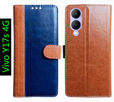 Toklot Flip Cover for Vivo Y17s 4G(Brown, Pack of: 1)