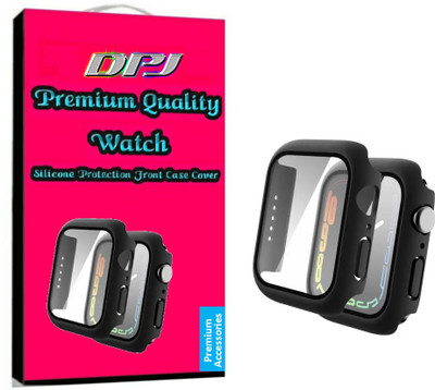 DPJ Edge To Edge Tempered Glass for Case for Apple Watch 40mm Series 6, with Built-in Tempered Glass Screen Protector, Ultra-Thin All Around Protective Glass Screen Cover for iWatch 40mm, Black(Pack of 1)
