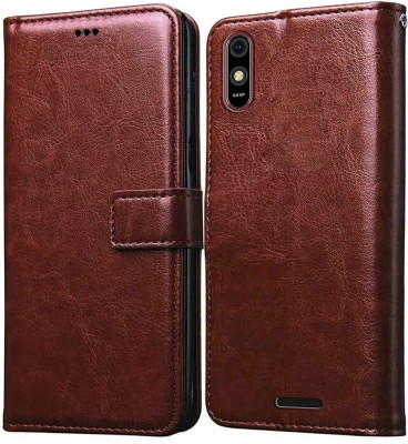 COVERBLACK Flip Cover for LAVA Z61p / Z61 Pro(Brown, Magnetic Case, Pack of: 1)