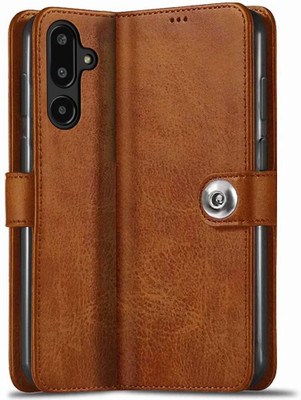 COVERBLACK Flip Cover for Samsung F56 5G / M56 5G(Brown, Hard Case, Pack of: 1)