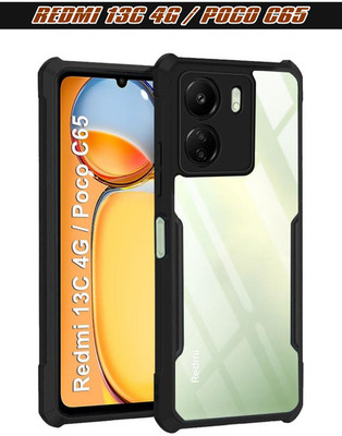 vmt stock Back Cover for Redmi 13C 4G, Poco C65(Transparent, Dual Protection, Pack of: 1)