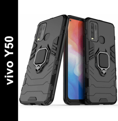 KWINE CASE Back Cover for vivo Y50(Black, Rugged Armor, Pack of: 1)