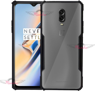 Chilverp Back Cover for OnePlus 6T(Black, Transparent, Dual Protection, Pack of: 1)