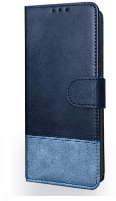 COVERBLACK Flip Cover for Infinix X6720 / Hot 50 5G | Vegan Leather Matte Finish | Joint Dual Colour Wallet Case(Blue, Shock Proof, Pack of: 1)