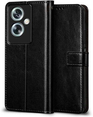 YoZoo Flip Cover for Oppo A79 5G|PU Artificial Leather Finish | 360 Protection | Wallet & Stand(Black, Dual Protection, Pack of: 1)