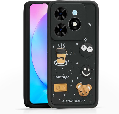 Coverage Back Cover for Infinix SMART 8 HD | Smile Taddy |3D Ball Bear |Milk cake |Coffee Case(Black, Flexible, Pack of: 1)