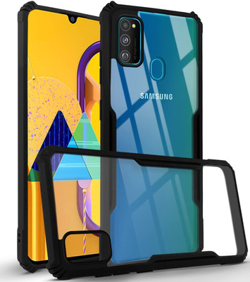 NIMMIKA ENTERPRISES Back Cover for Samsung Galaxy M30s(360 Degree Protection | Stylish Eagle Design | Durable Material)(Transparent, Black, Shock Proof, Pack of: 1)
