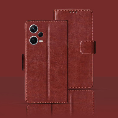 Kalua Mall Flip Cover for REDMI NOTE 12 PRO 5G(Brown, Magnetic Case, Pack of: 1)