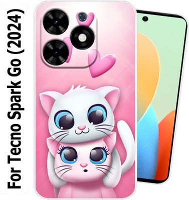 Cooldone Back Cover for Tecno Spark Go (2024)(Pink, White, Flexible, Silicon, Pack of: 1)