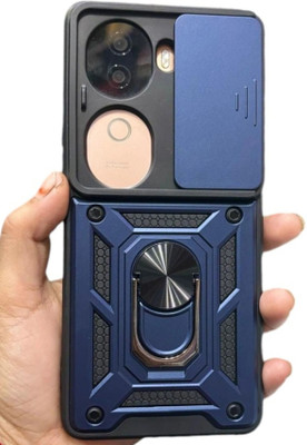 Jethuri Back Cover for Vivo V40E 5G / iQOO Z9s 5G, CAMERA SLIDER CASE WITH RING STAND(Blue, Hard Case, Pack of: 1)